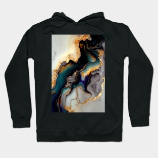 Coastal Geode Wonders - Abstract Alcohol Ink Resin Art Hoodie